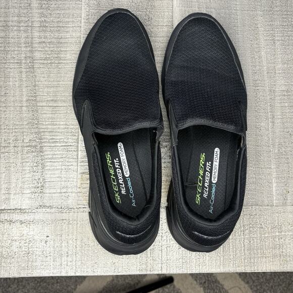 Skechers Men's Size 13 Equalizer 4.0 Persisting Walking Shoes Black Slip On - Picture 5 of 8